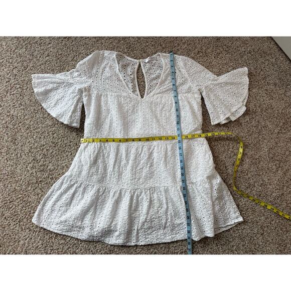 VESTIQUE White Eyelet Cover Up Dress , size Medium - Picture 3 of 8
